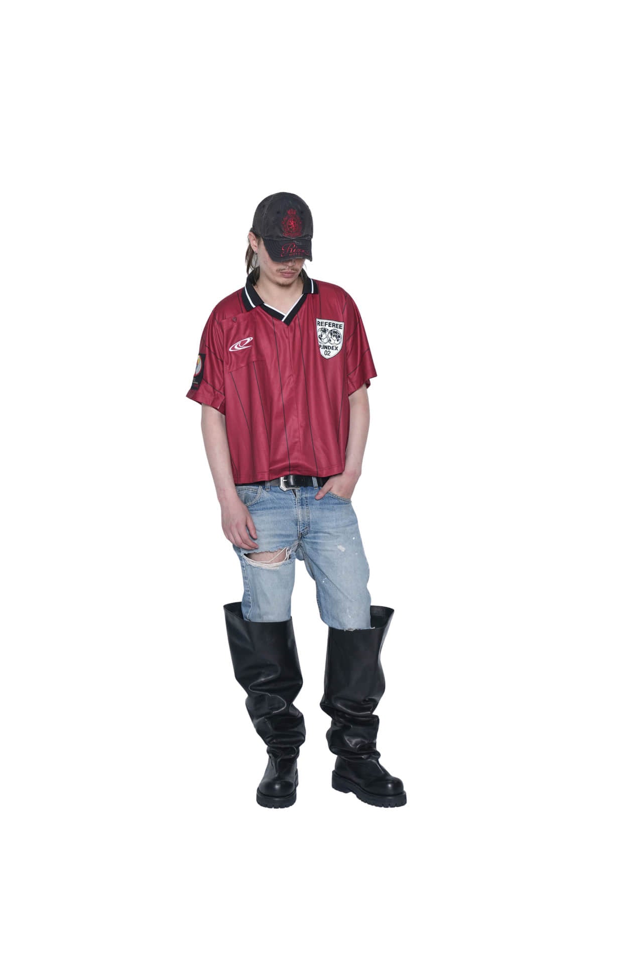 Protocol Index_FAKE SHOULDER REFEREE FOOTBALL JERSEY (Burgundy)