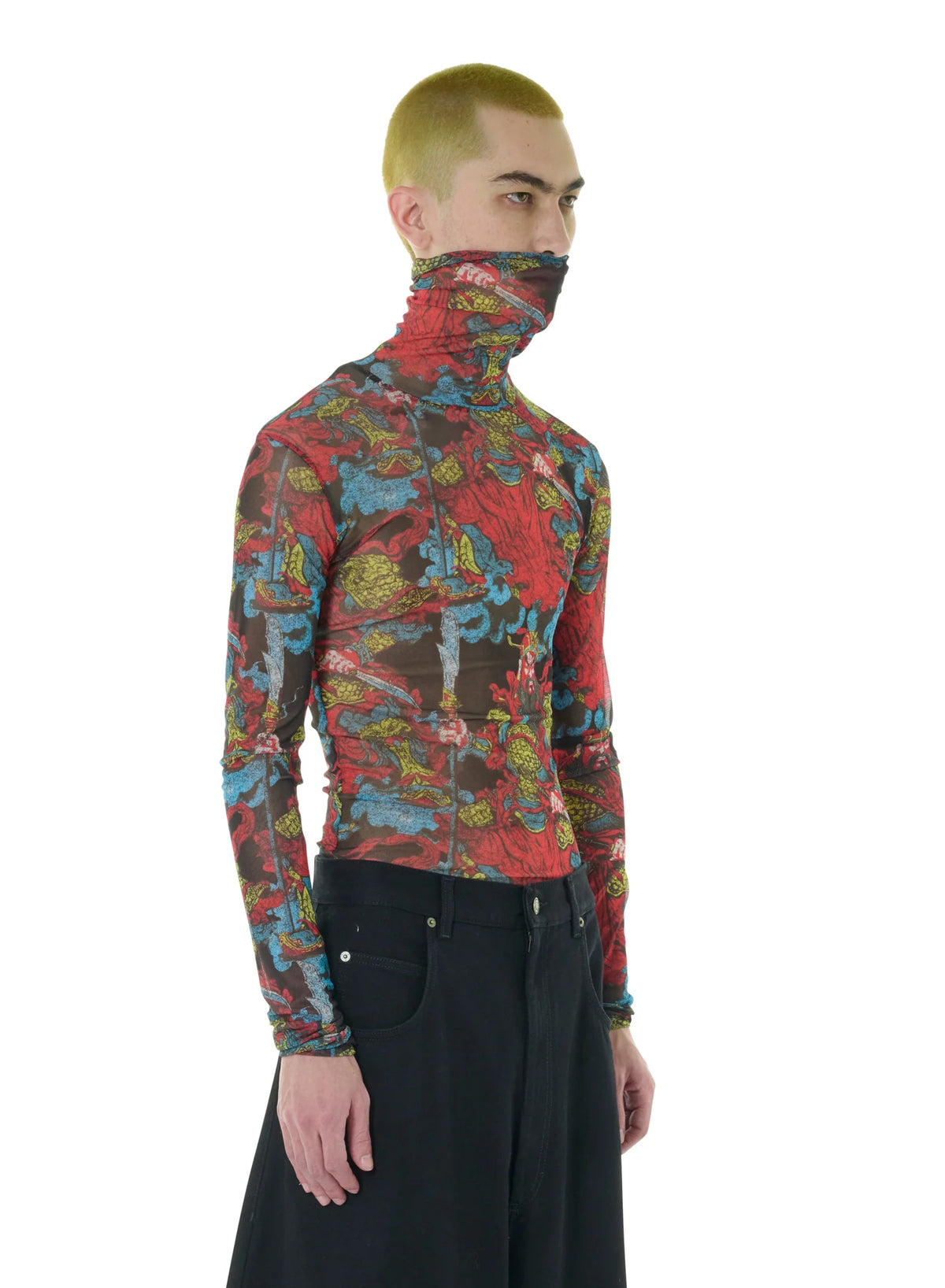 LU'U DAN_Masked Mesh Top (Guan Yu)