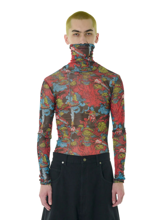 LU'U DAN_Masked Mesh Top (Guan Yu)