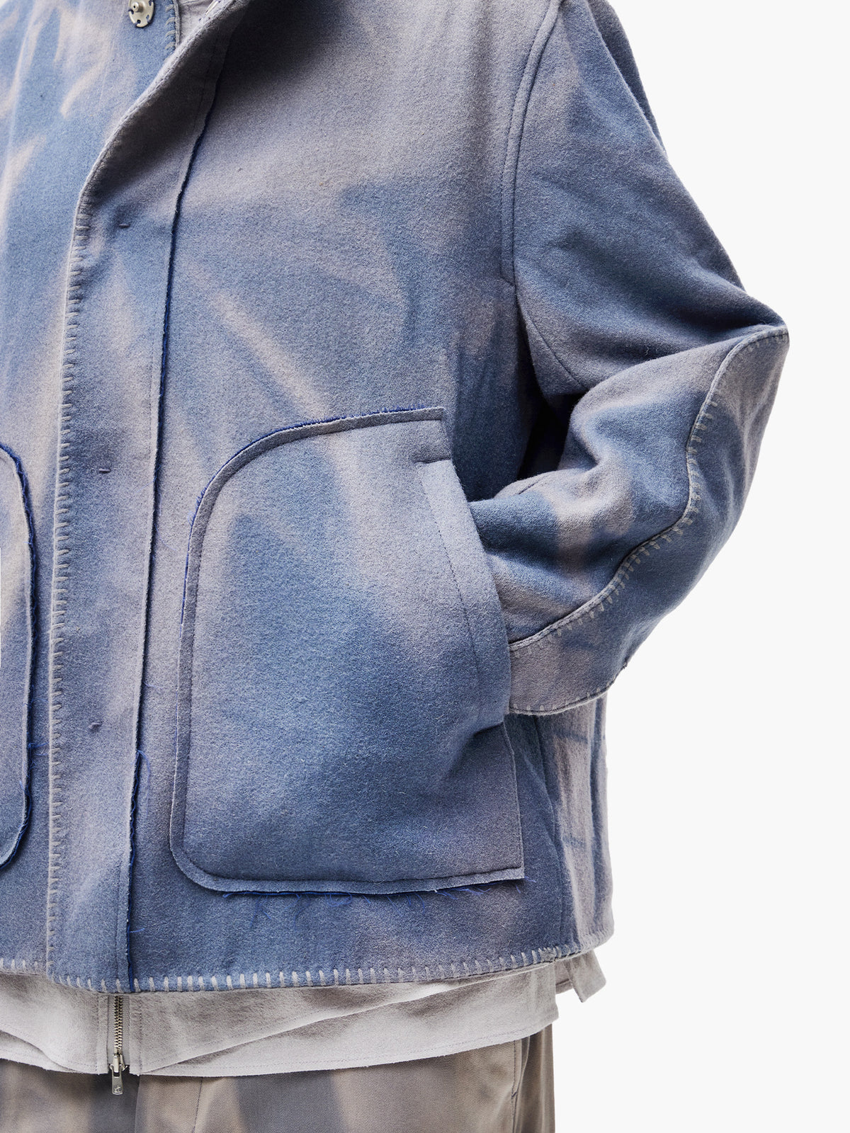 JiyongKim_Sun-Bleached Blanket Jacket (Blue)