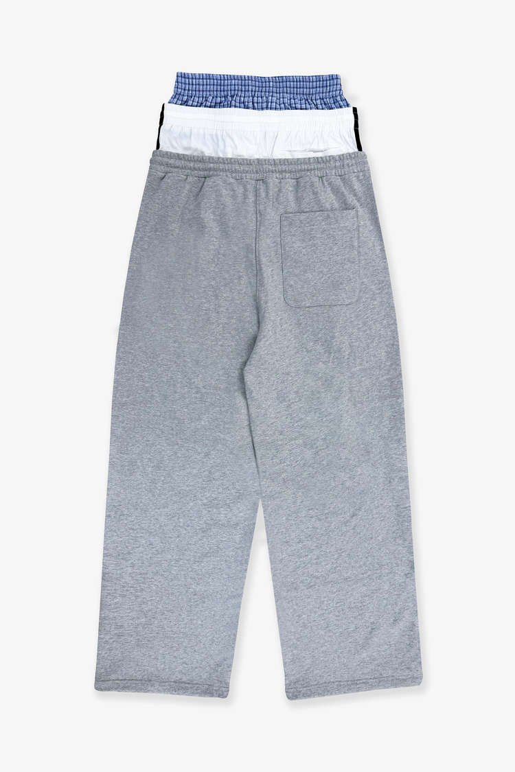 PROJECT G/R_3 LAYERED SWEAT PANTS (Grey)