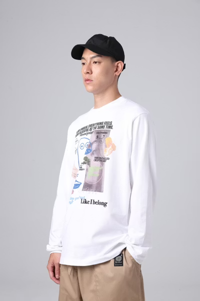 LOOSEJOINTS_CARLOS NUÑEZ - 'How do you feel.' L/S TEE (White)