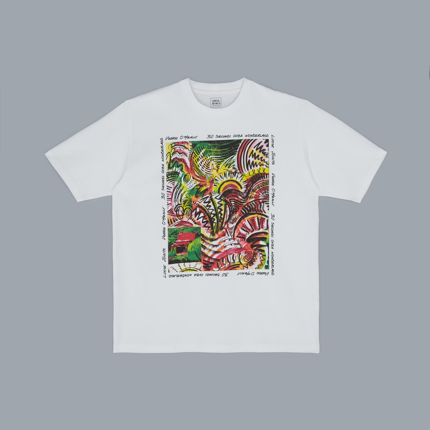 LOOSEJOINTS_VERNON O’MEALLY - '30 SECONDS OVER WONDERLAND' S/S TEE (White)