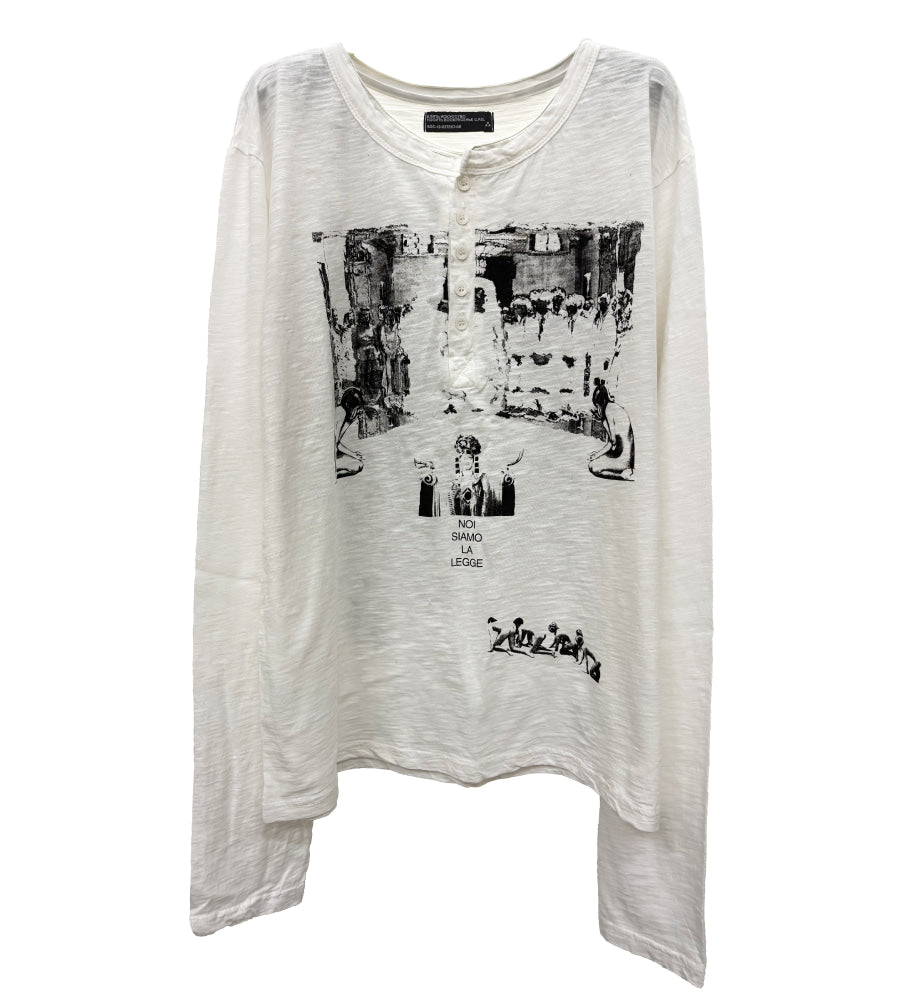 Sunday Off Club_Salò Henley Long Sleeve T-shirt (Off White)