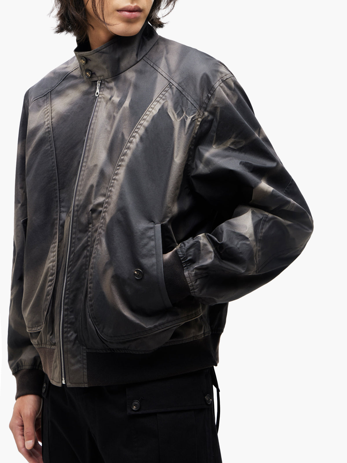 JiyongKim_Sun-Bleached High Neck Blouson (Black)