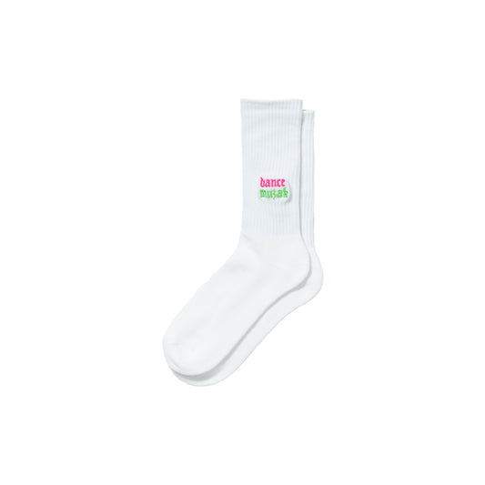LOOSEJOINTS_TOMOO GOKITA - 'dance muzak' RIB SOCKS (White)