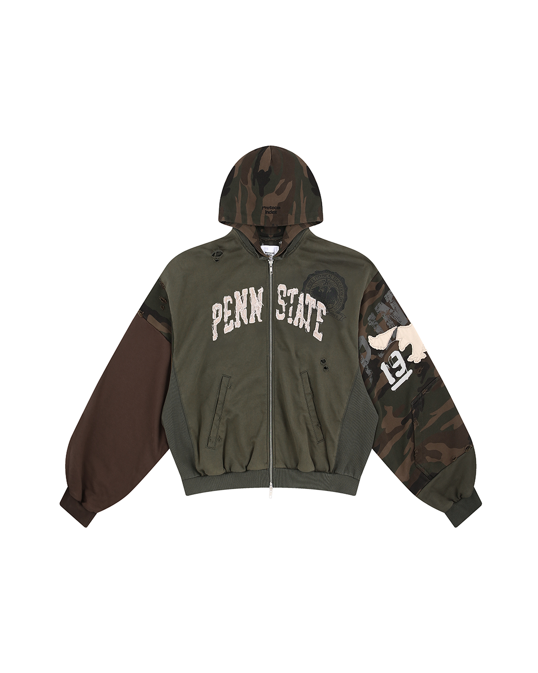 Protocol Index_Reconstructed Sweatshirt Zip Hoodie (Camo)