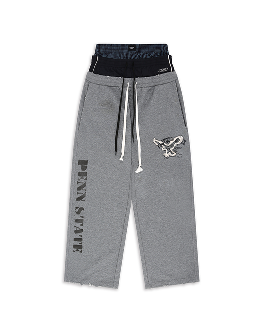 Protocol Index_Retro 3 Layered Sweat Pants (Melange Grey)