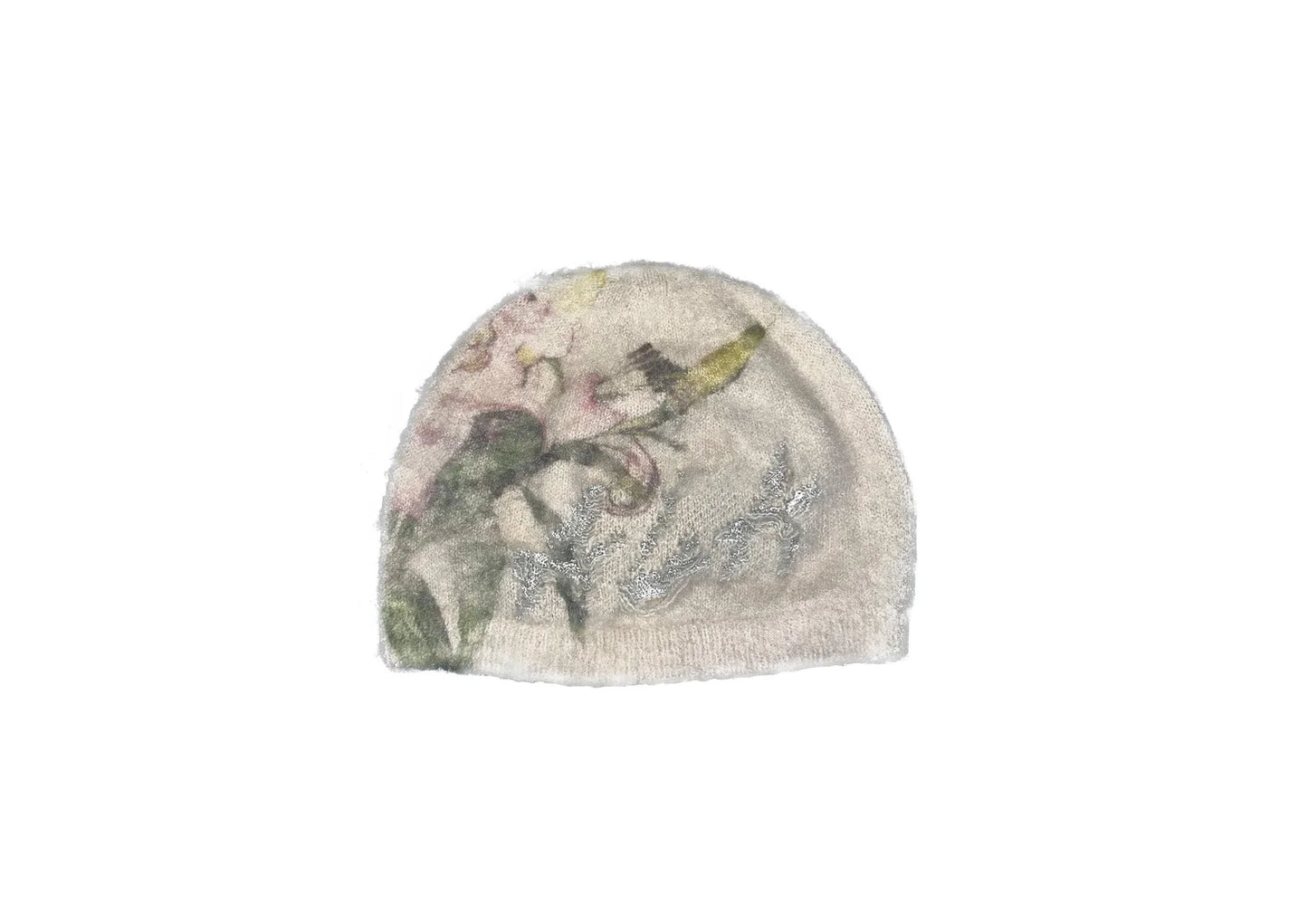 ALA TIANAN_FLORAL PRINT FELT REFLECTIVE JACQUARD BEANIE