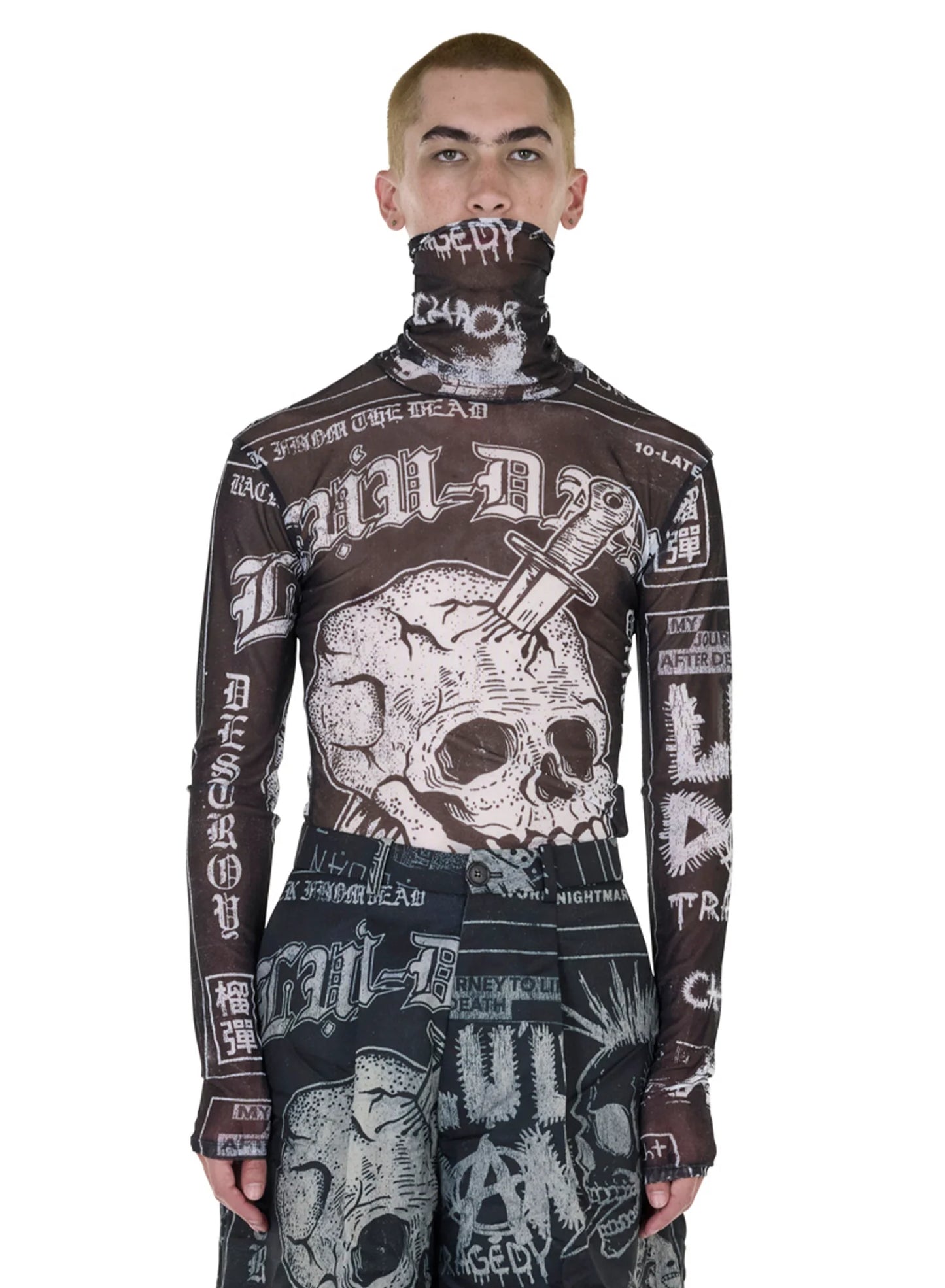 LU'U DAN_MASKED MESH TOP (Punk Flyer)