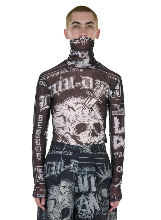 LU'U DAN_MASKED MESH TOP (Punk Flyer)