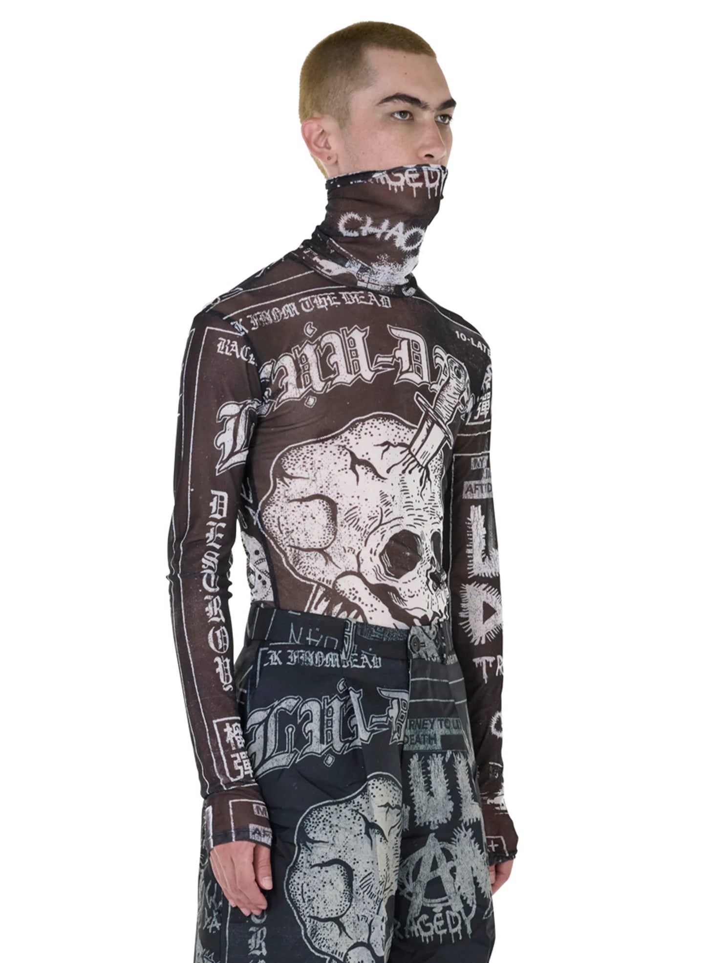 LU'U DAN_MASKED MESH TOP (Punk Flyer)