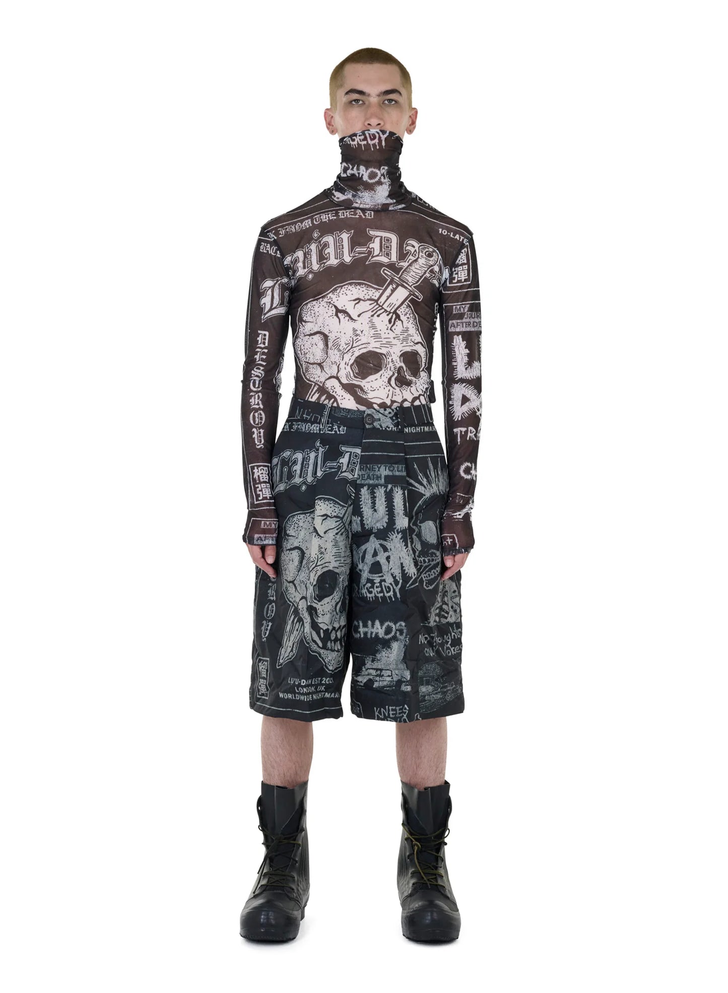 LU'U DAN_MASKED MESH TOP (Punk Flyer)