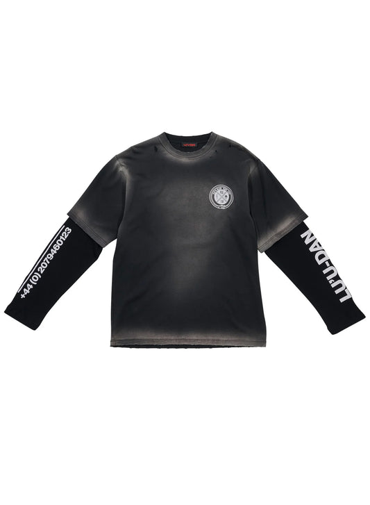 LU'U DAN_Double Deck Tee (Corroded Black)