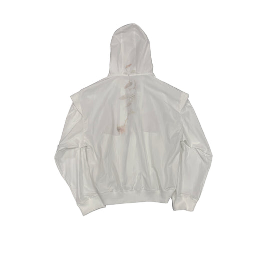 ALA TIANAN_Band-aid hand print zip up white hoodie (White)